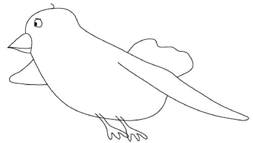 500x284 Outline Coloring Pages Simple Flying Bird Duck - Free Bird Drawing