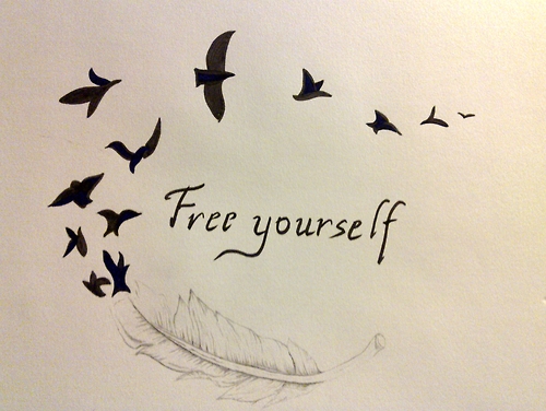 500x376 Free Yourself Tumblr Shared - Free Bird Drawing
