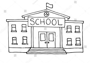 300x210 school building sketch school building drawing at getdrawings - Free Building Drawing