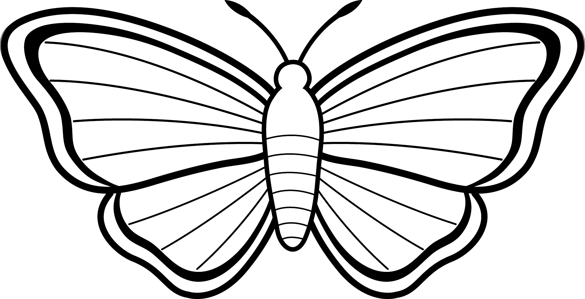 2000x1024 Largest Butterfly Drawings To Color Reward Pic Free Printable - Free Butterfly Drawings