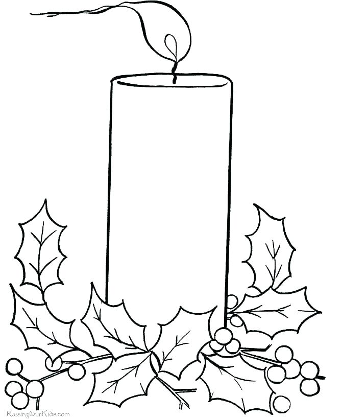 670x820 christmas candles coloring pages candle color - Free Candle Drawing