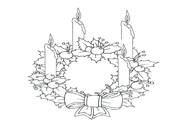 600x424 free christmas candle coloring pages printable advent candles - Free Candle Drawing