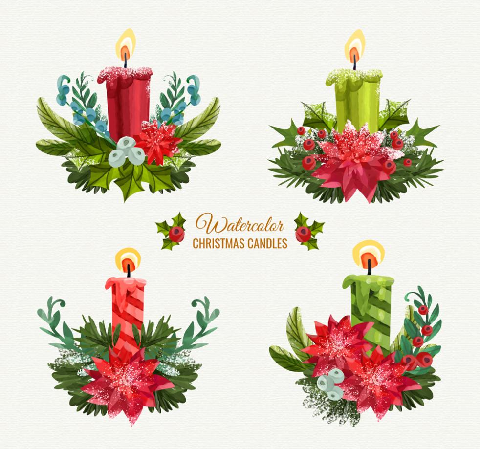 982x919 Christmas Candle Coloured Drawing Or Pattern Vector Free - Free Candle Drawing