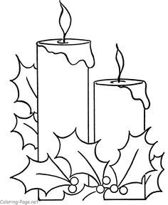 236x288 Christmas Line Drawing Christmas Coloring Book Page - Free Candle Drawing