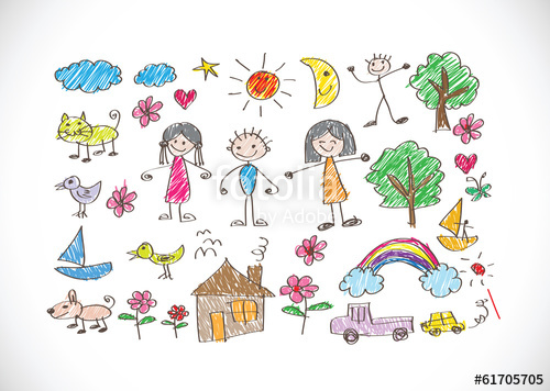 500x356 Children's Drawings Kid Drawings Stock Image And Royalty Free - Free Childrens Drawings