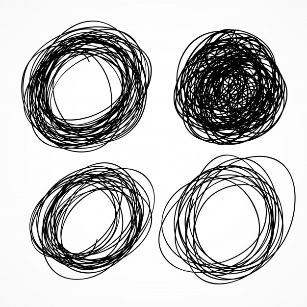 626x626 Hand Drawn Circle Scribble Set Vector Free Download - Free Circle Drawing