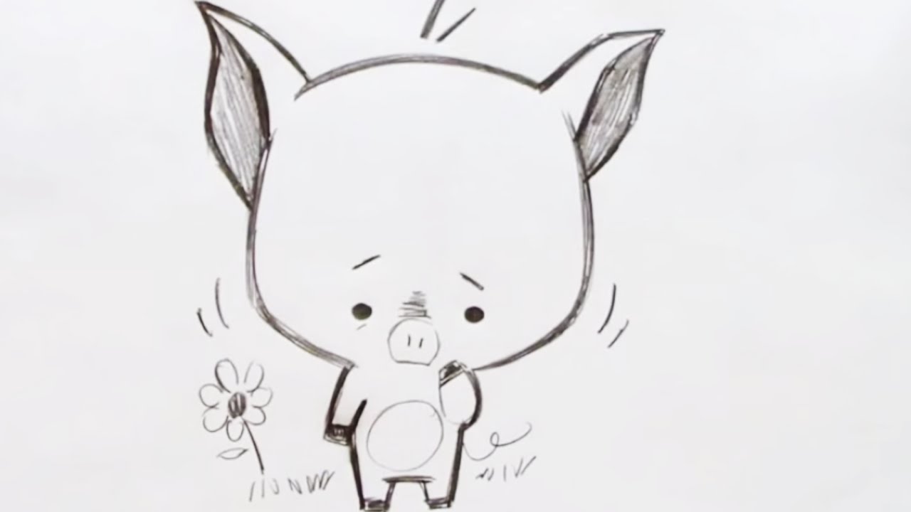 1280x720 Free How To Draw A Cute Pig - Free Drawing