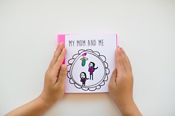615x408 Kid Made Free Printable Mother's Day Book - Free Drawing Book For Kids