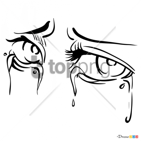 480x480 Download Crying Eyes Drawing Cartoon Png Images Background Toppng - Free Drawing Cartoon
