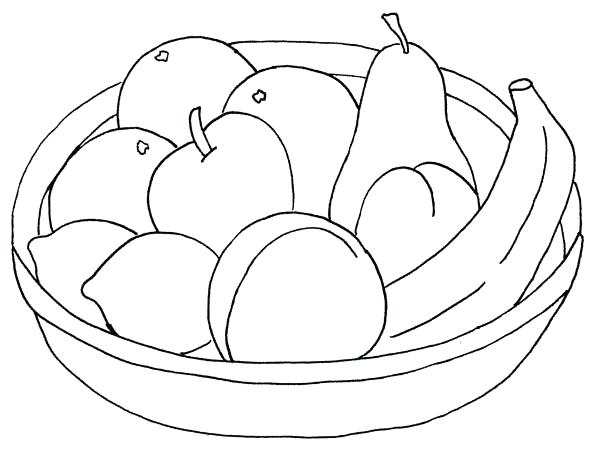 600x450 fruit colouring pages for toddlers fruits coloring kindergarten - Free Drawing For Kindergarten