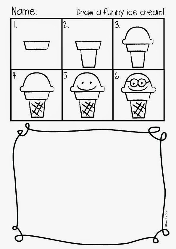 595x842 funny ice cream directed drawing directed - Free Drawing For Kindergarten