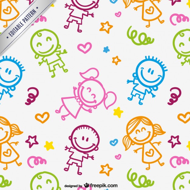 626x626 Kids Drawings Pattern Vector Free Download - Free Drawing Patterns