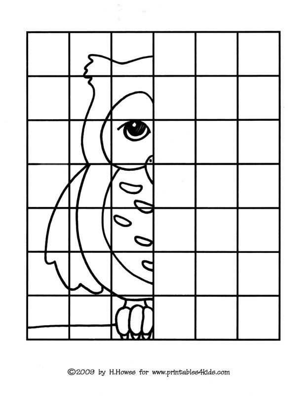 620x802 Owl Complete The Picture Drawing Printables For Kids Free Word - Free Drawing Printouts