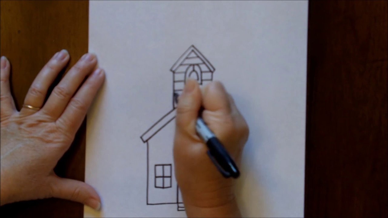 1280x720 How To Draw A Schoolhouse School House Easy Free Online Drawing - Free Drawing School
