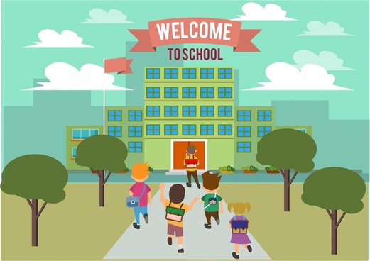 521x368 Kids Outline Drawing School Free Vector Download - Free Drawing School