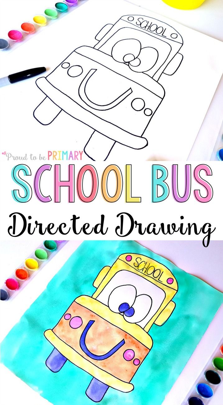 717x1300 School Bus Drawing Activity In Easy Steps! Back To School - Free Drawing School
