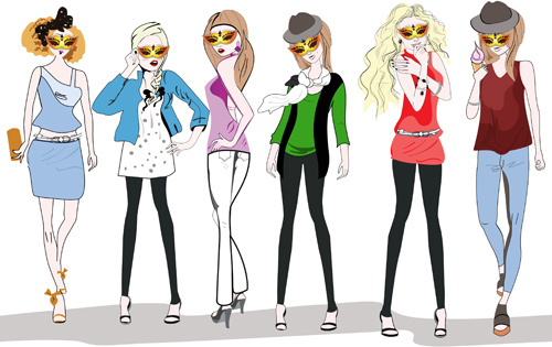 500x315 Fashion Girl Vector Art Free Free Vector Download - Free Fashion Drawing