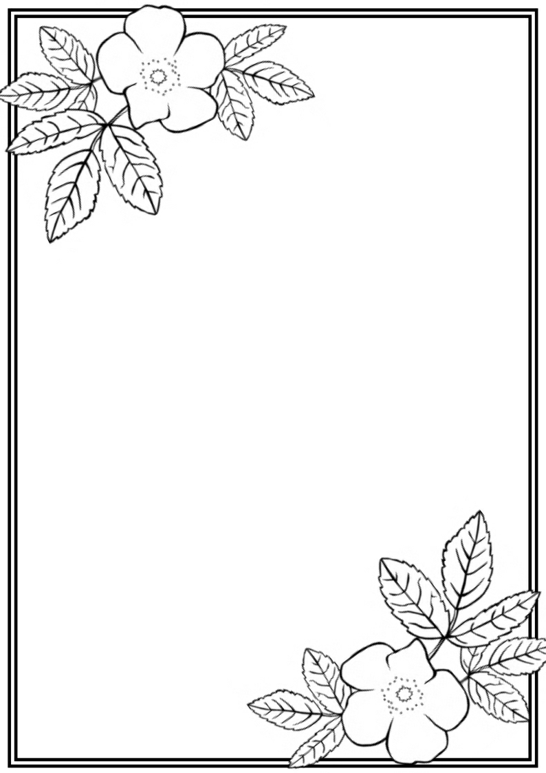 794x1123 Free Flower Border Drawing - Free Flower Drawings
