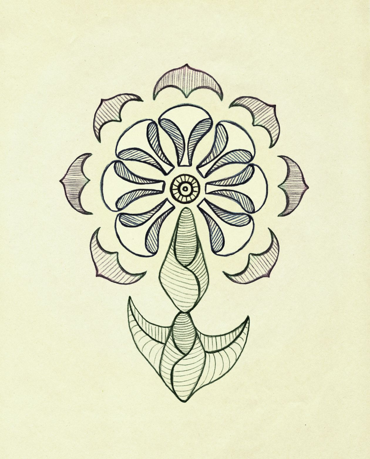 1260x1562 free photo symmetrical flower on yellow paper retro styling - Free Hand Drawing Design