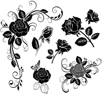 403x368 Hand Drawing Flowers Free Vector Download - Free Hand Drawing Design