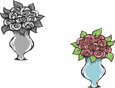 482x368 Hand Drawn Flowers Vector Free Vector Download - Free Hand Drawing Flowers