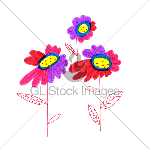500x500 Decorative Freehand Drawing Flowers Gl Stock Images - Free Hand Drawing Flowers
