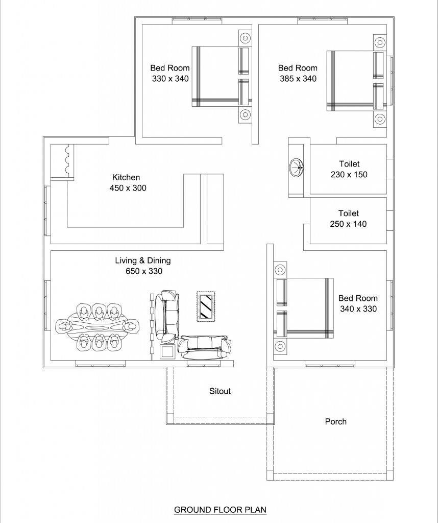 858x1024 low cost bedroom modern kerala home free plan, budget bedroom - Free Home Drawing