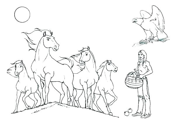 600x424 coloring pages wild mustang coloring pages horse for kids also - Free Horse Drawings
