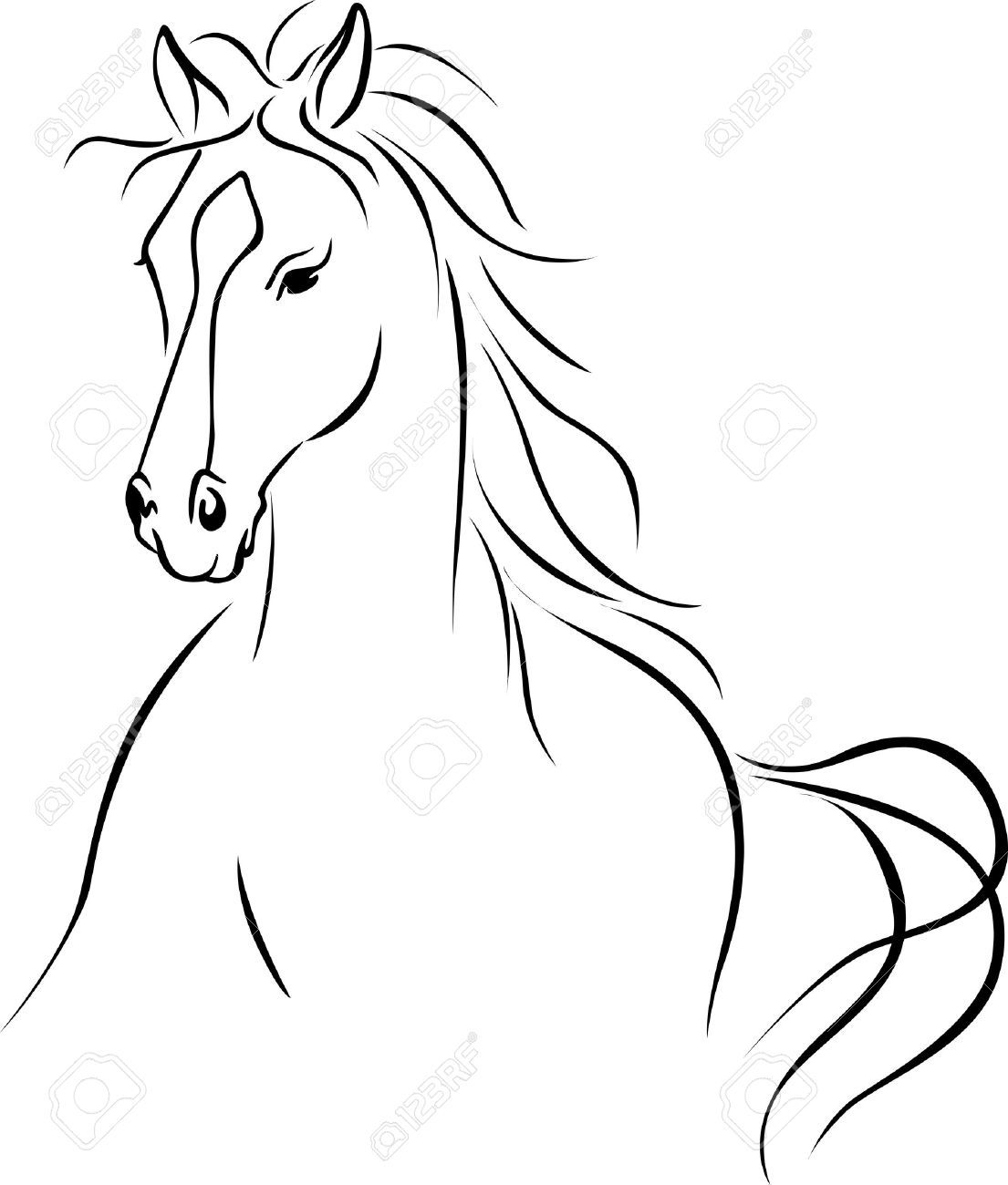 1105x1300 Images Vector Free Horse Drawing - Free Horse Drawings