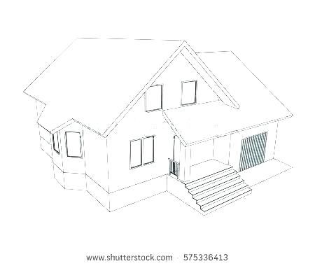450x380 House Draw - Free House Drawing