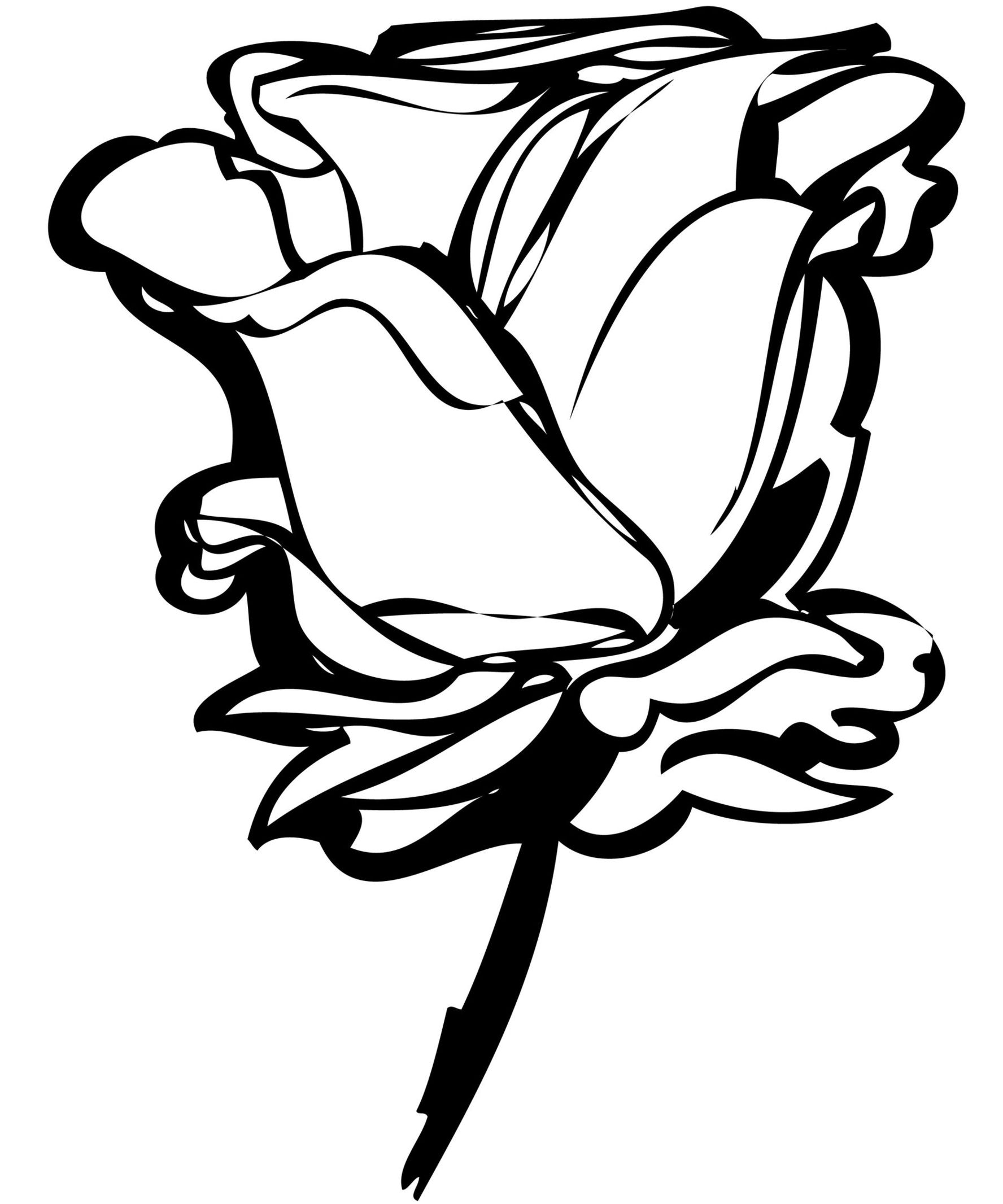 1776x2132 Rose Clip Art Line Drawing - Free Line Drawings