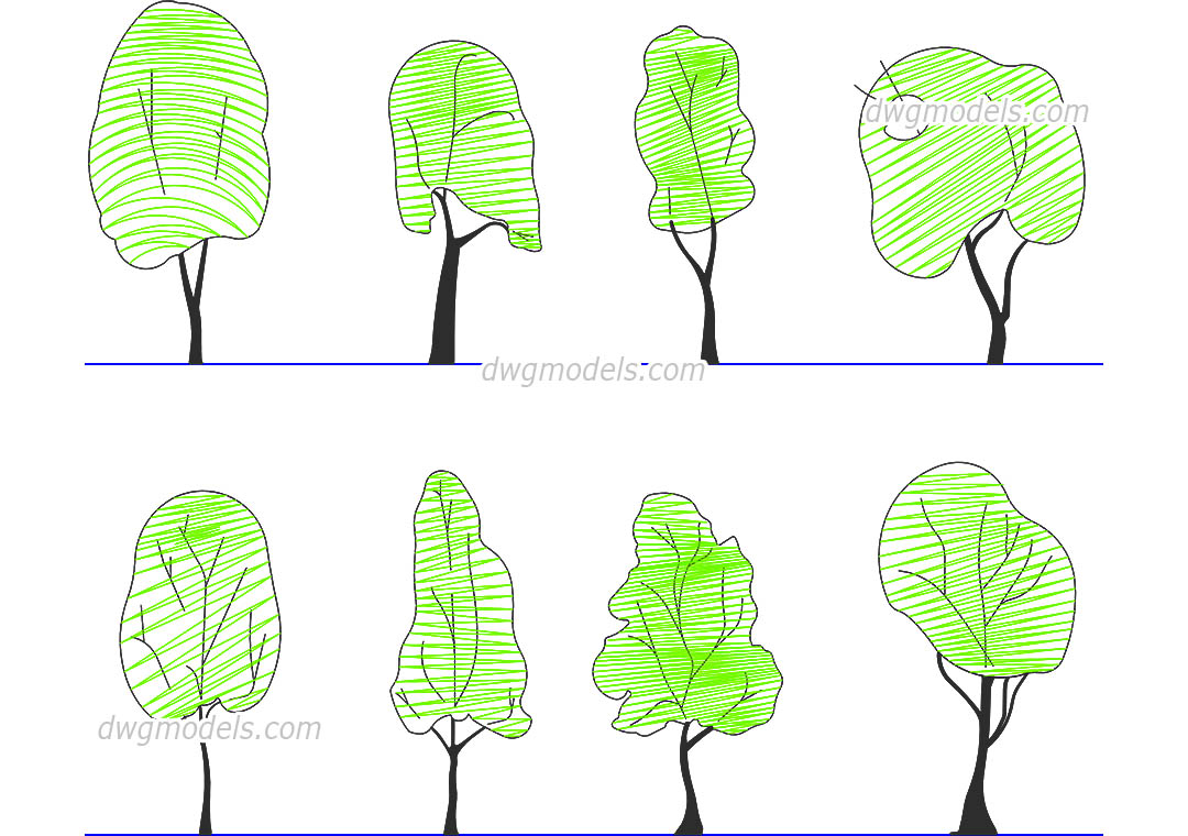 1080x760 Tree Line Drawing Cad Library, Free Autocad Dwg - Free Line Drawings