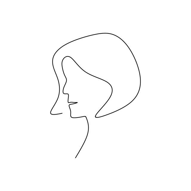 640x640 Continuous Line Drawings Hold Hair Female Models, Vector, Graphic - Free Line Drawings
