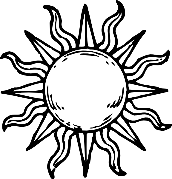 576x600 Drawing Sun Free Download On Unixtitan - Free Line Drawings