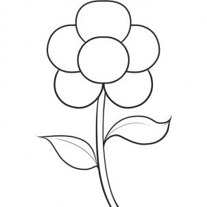 302x302 Line Drawing Of A Flower - Free Line Drawings Clip Art