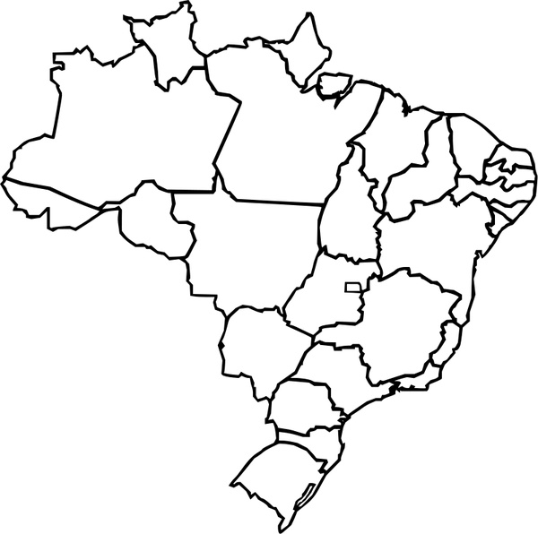 600x596 Map Of Brazil Free Vector In Open Office Drawing - Free Map Drawing