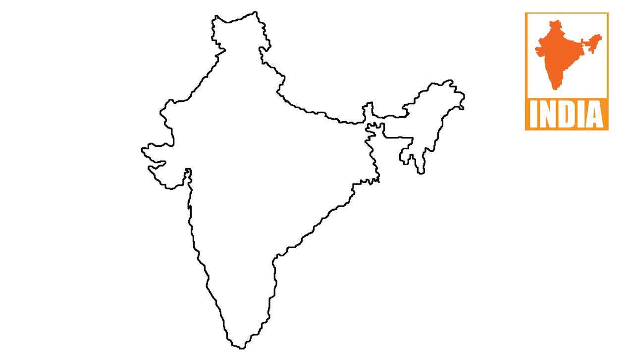 1280x720 Map Of India To Draw Download Them And Print - Free Map Drawing
