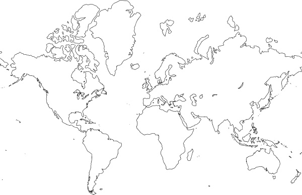 600x388 World Map Clip Art Free Vector In Open Office Drawing - Free Map Drawing
