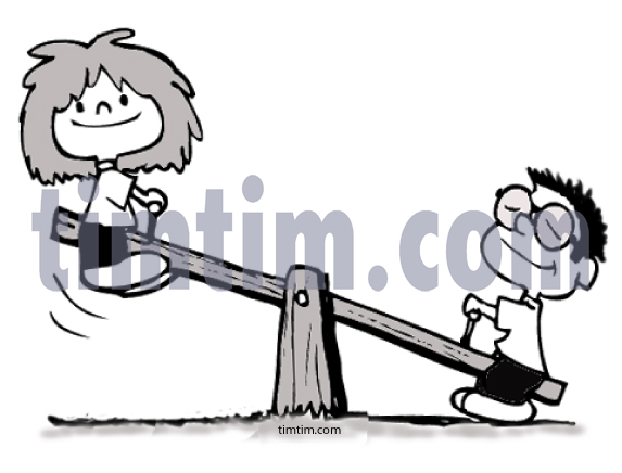 573x436 Free Drawing Of Seesaw Kids From The Category Parents Kids - Free Online Drawing For Kids