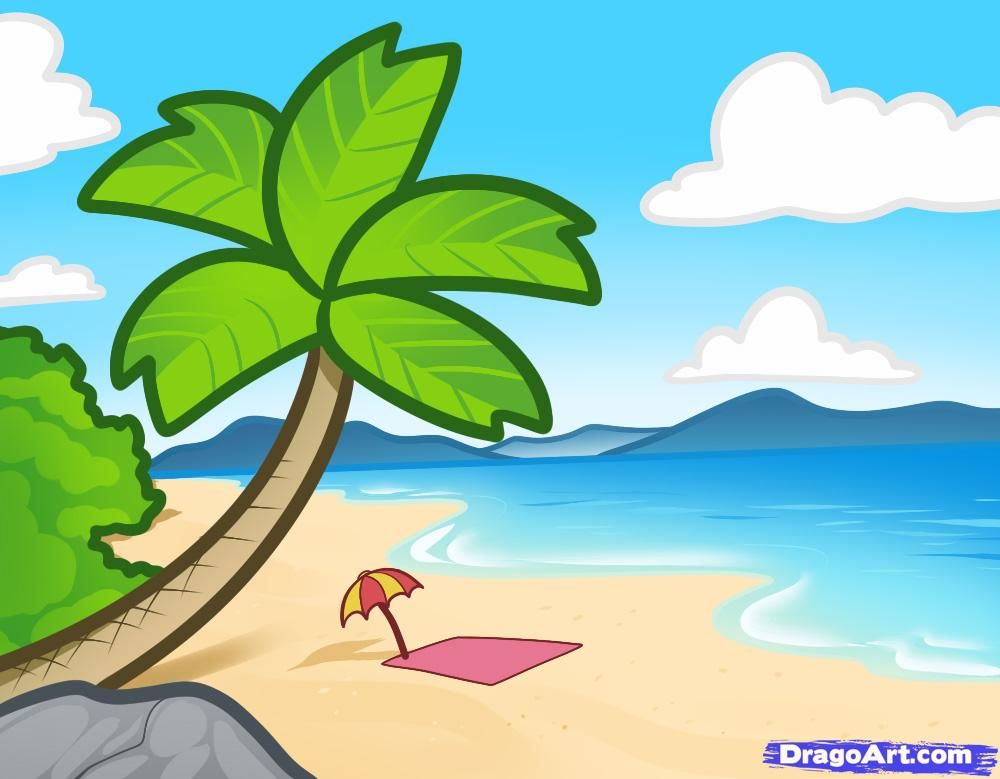 1000x779 How To Draw A Beach For Kids, Step - Free Online Drawing For Kids