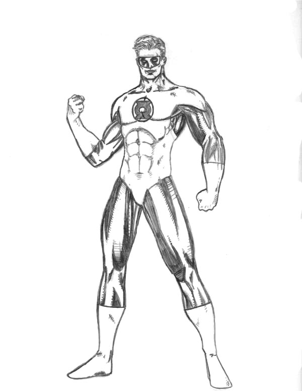 600x776 Green Lantern - Free Printable Drawings