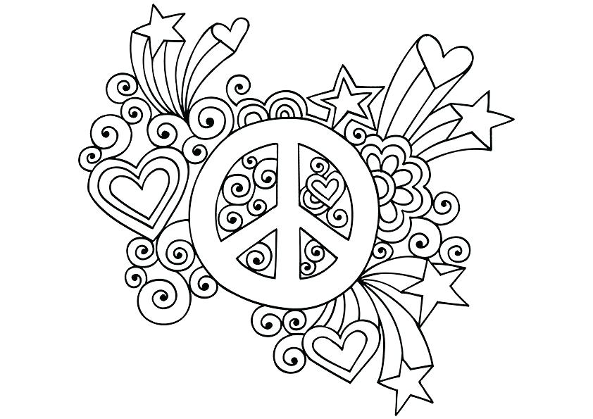 842x595 Printable Drawings For Coloring Peace Sign - Free Printable Drawings