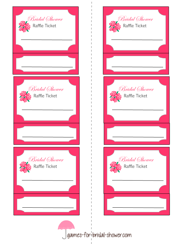 612x792 free printable bridal shower raffle tickets - Free Printable Tickets For Drawings