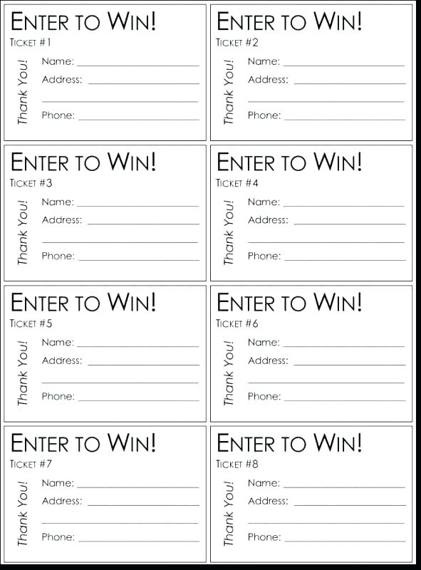 Raffle Entry Template