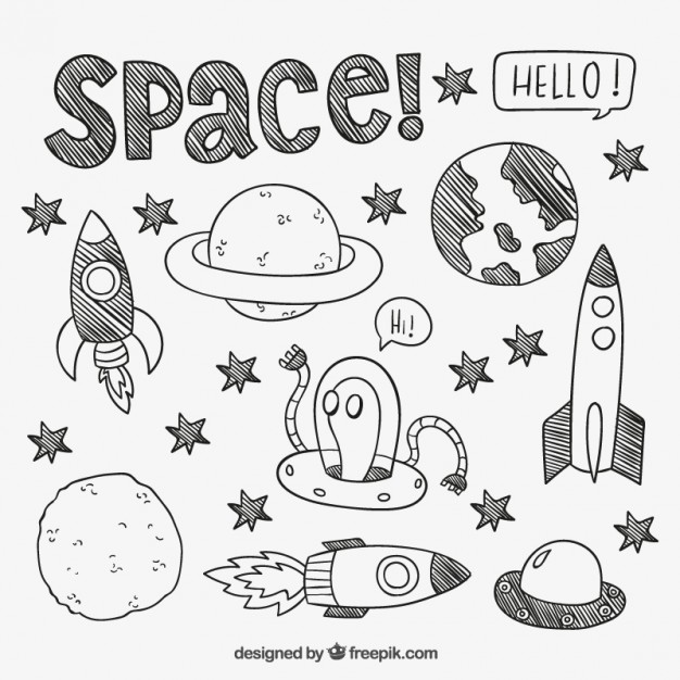 626x626 Hand Drawn Space Elements Vector Free Download - Free Vector Drawing