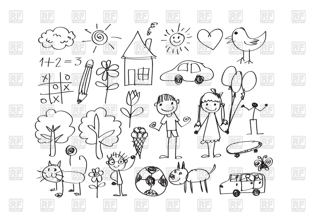 1200x848 Kid's Drawing With Happy Family Vector Image Of People Tumdee - Free Vector Drawing