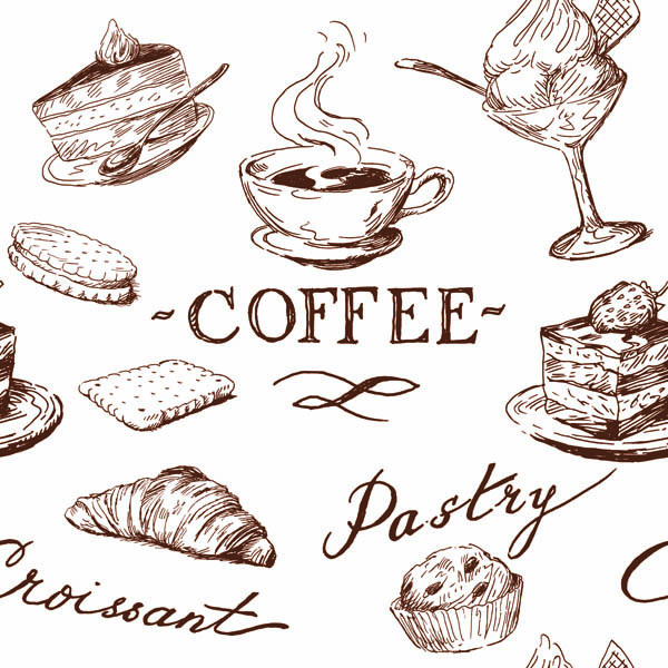 600x600 Line Drawing Of Food And Kitchen Utensils - Free Vector Drawing