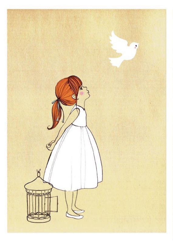 570x807 Freedom White For Girls' Room Birdies! In Art - Freedom Drawing