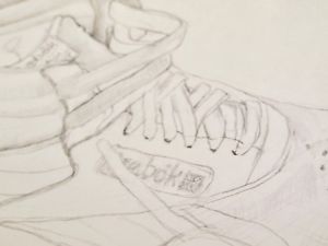 300x225 Vintage Original Art Drawing Of Reebok Classic Freestyle - Freestyle Drawing