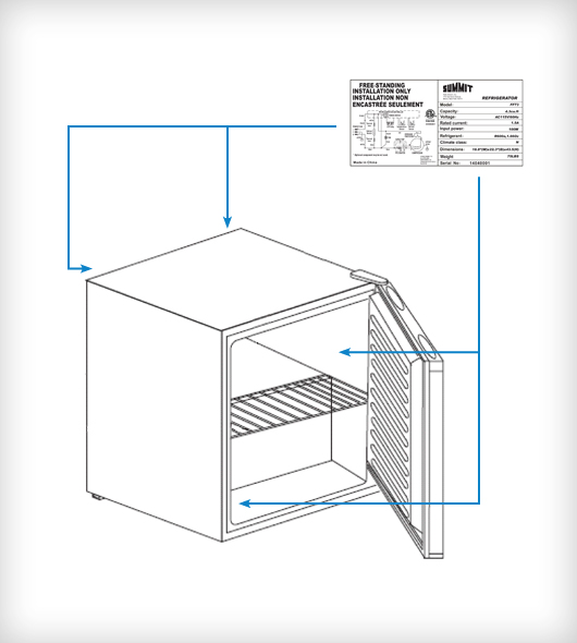 530x590 manuals literature summit appliance - Freezer Drawings